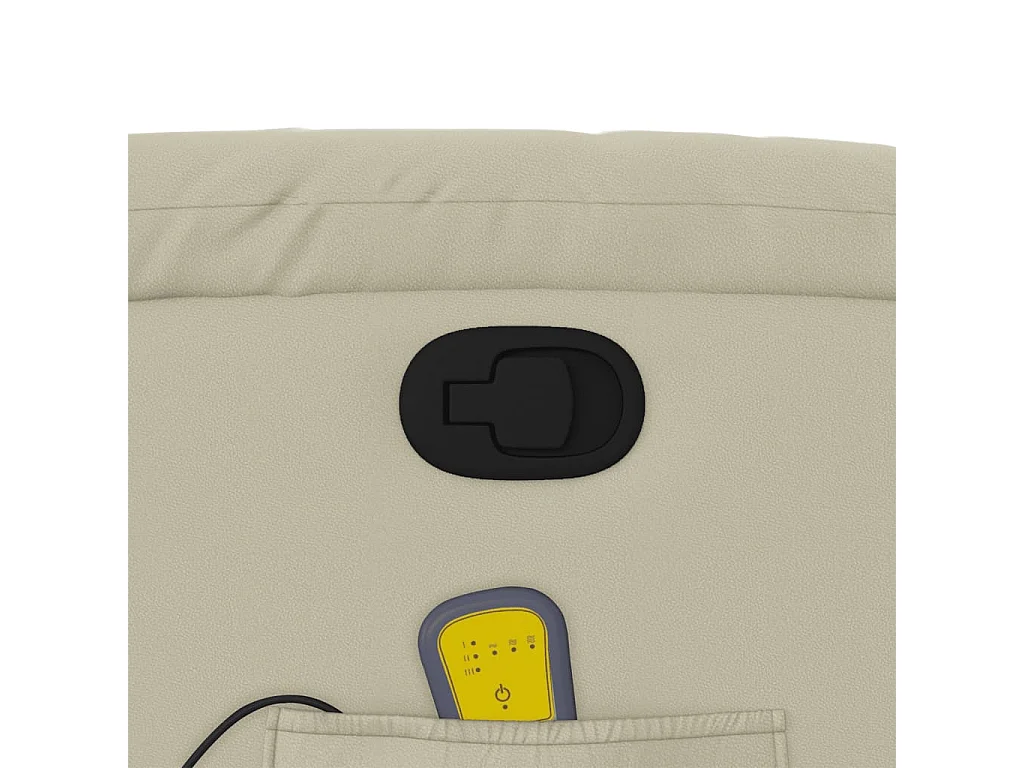 Fauteuil inclinable massant Crème Similicuir