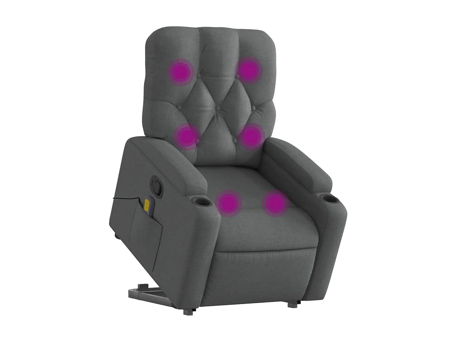 Fauteuil massant inclinable Gris foncé Tissu