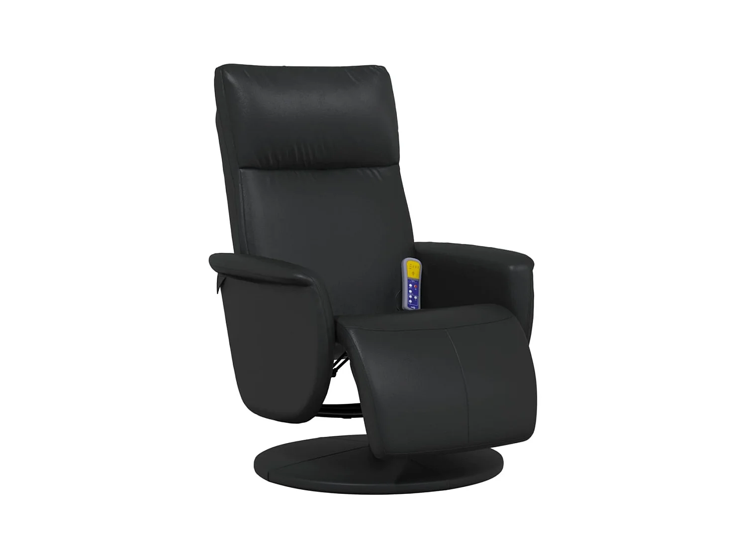 Fauteuil inclinable massant repose-pieds noir similicuir
