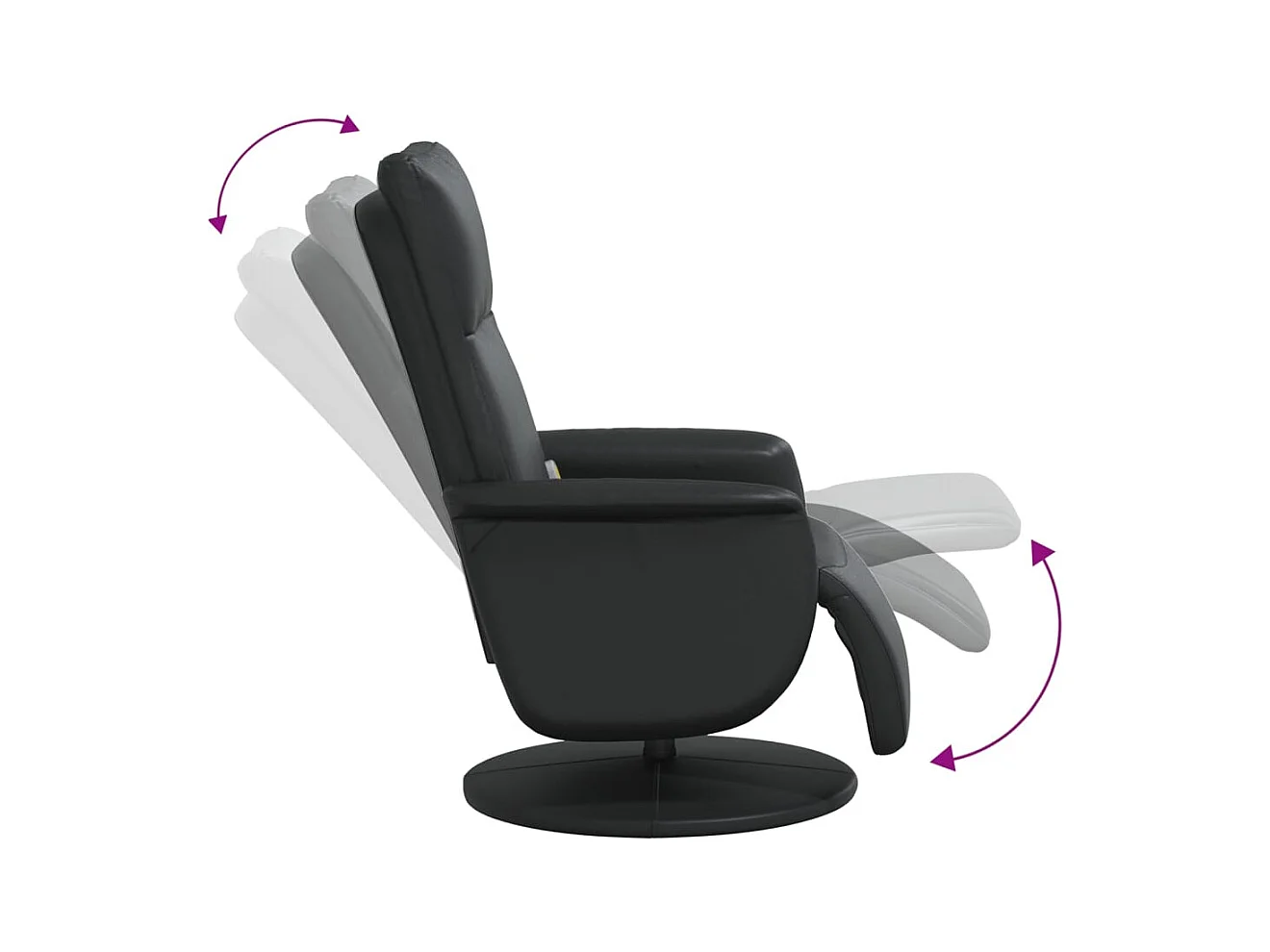 Fauteuil inclinable massant repose-pieds noir similicuir