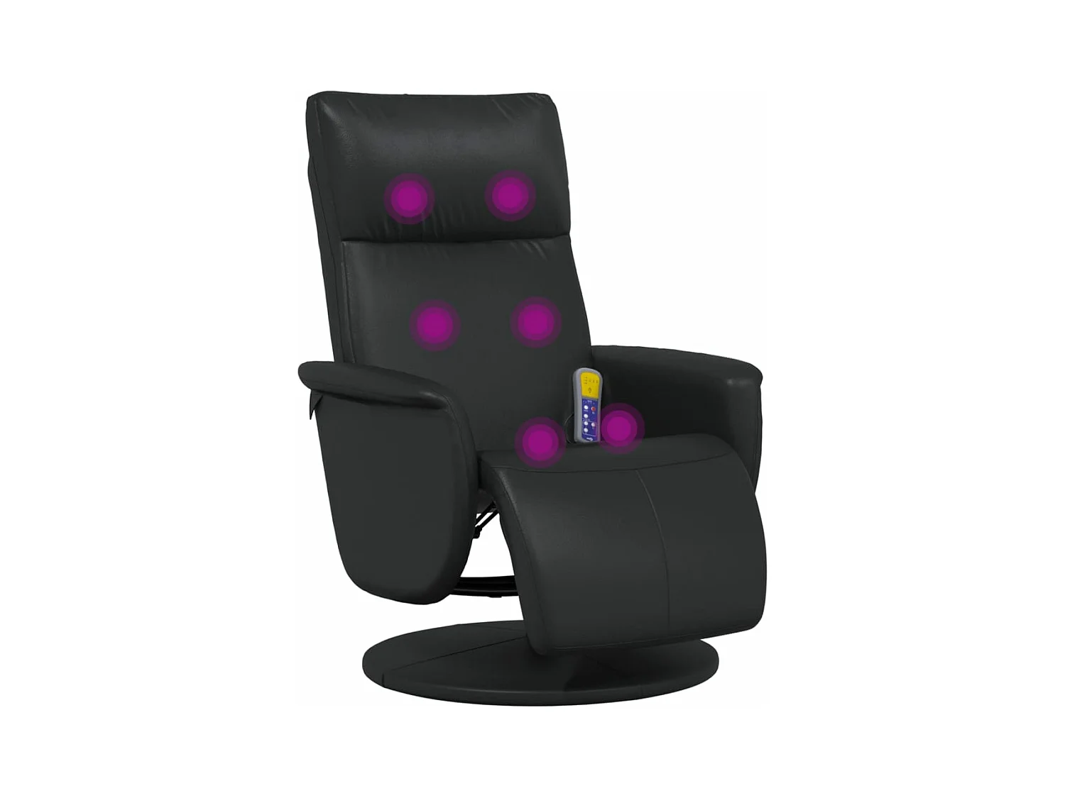 Fauteuil inclinable massant repose-pieds noir similicuir