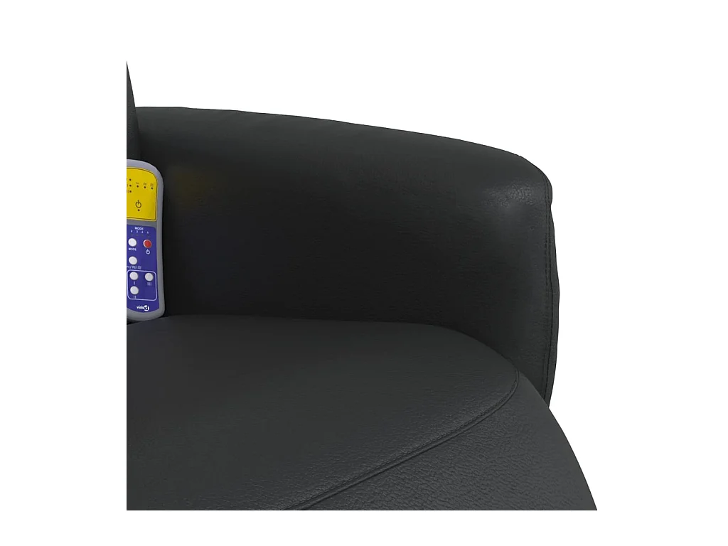 Fauteuil inclinable massant repose-pieds noir similicuir