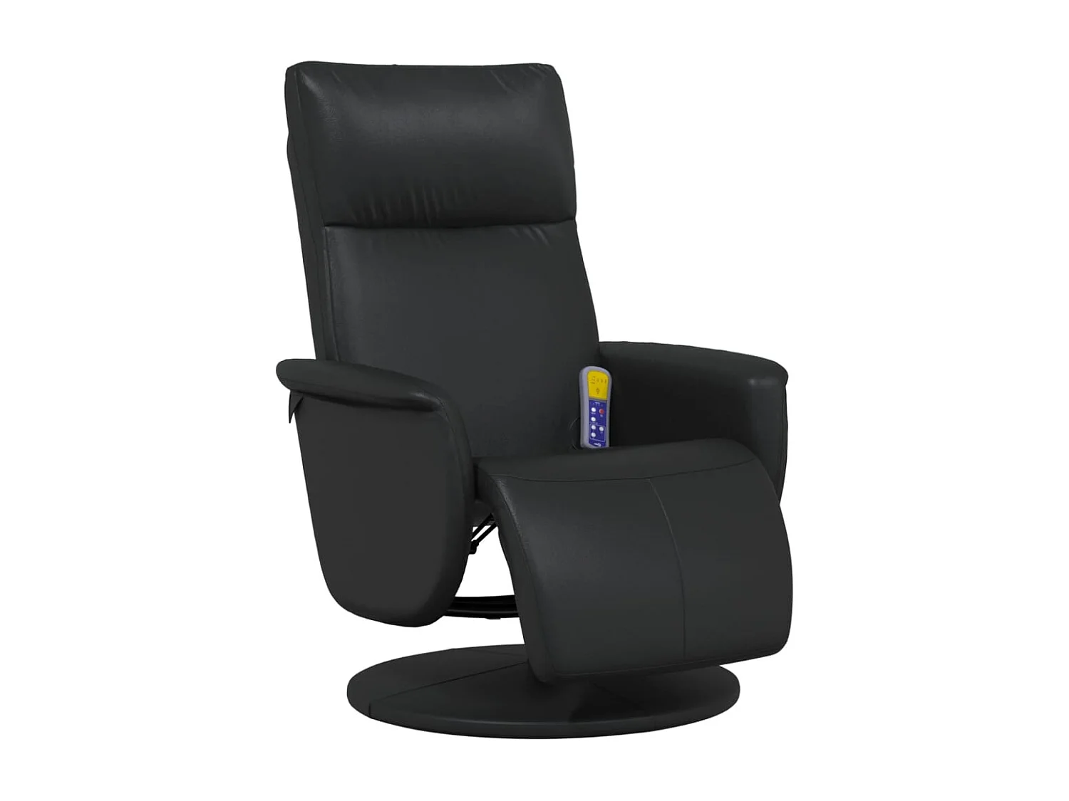 Fauteuil inclinable massant repose-pieds noir similicuir