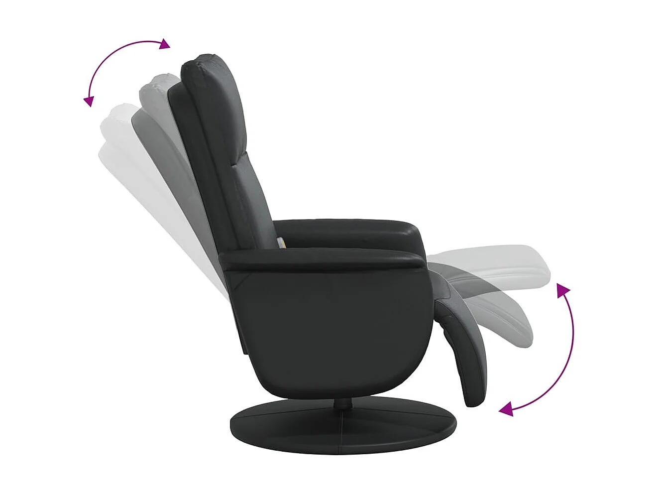 Fauteuil inclinable massant repose-pieds noir similicuir