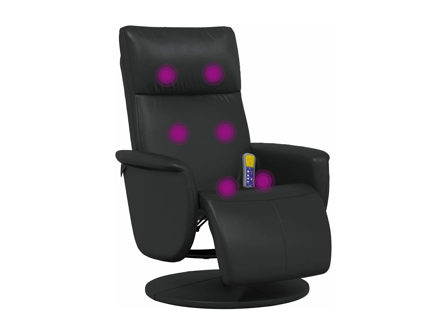 Fauteuil inclinable massant repose-pieds noir similicuir
