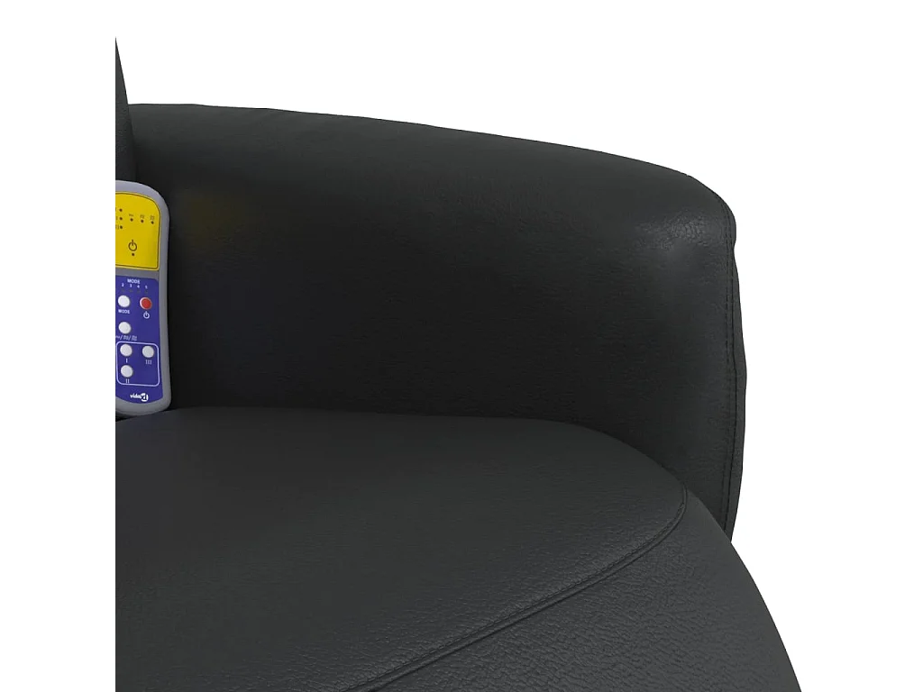 Fauteuil inclinable massant repose-pieds noir similicuir