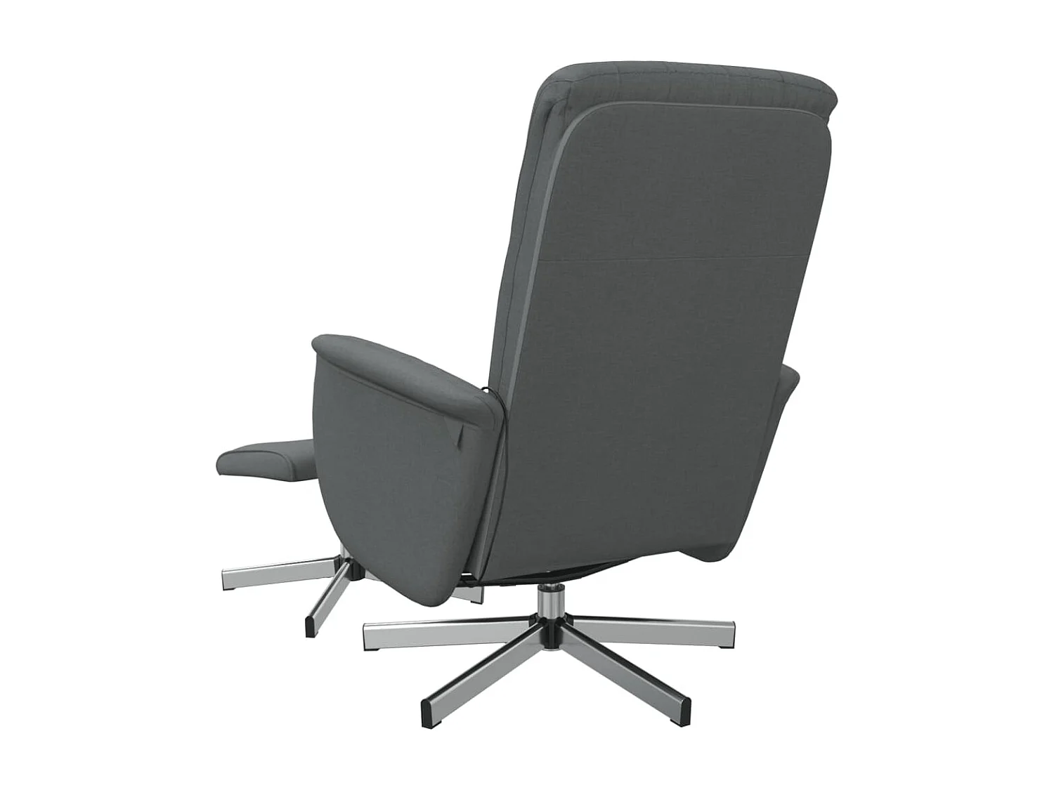 Fauteuil massant inclinable et repose-pieds gris foncé tissu