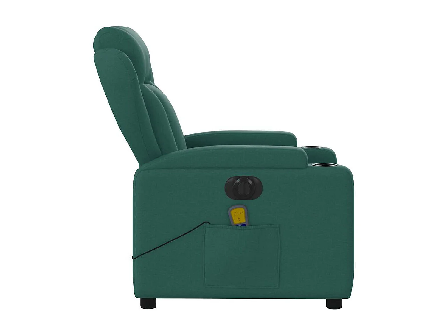 Sillón reclinable de masaje eléctrico tela verde oscuro