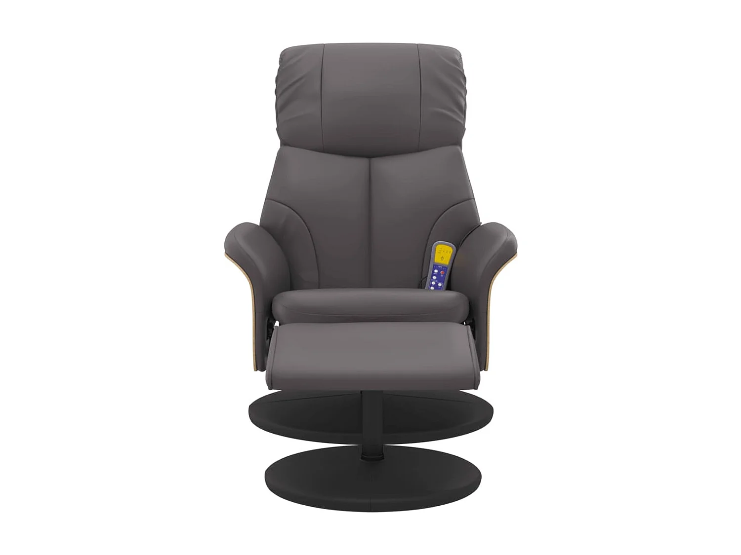 Cadeira massagens reclinável c/ apoio pés couro artif. cinzento