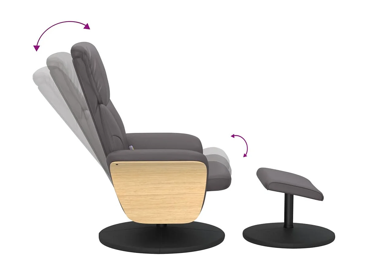 Cadeira massagens reclinável c/ apoio pés couro artif. cinzento