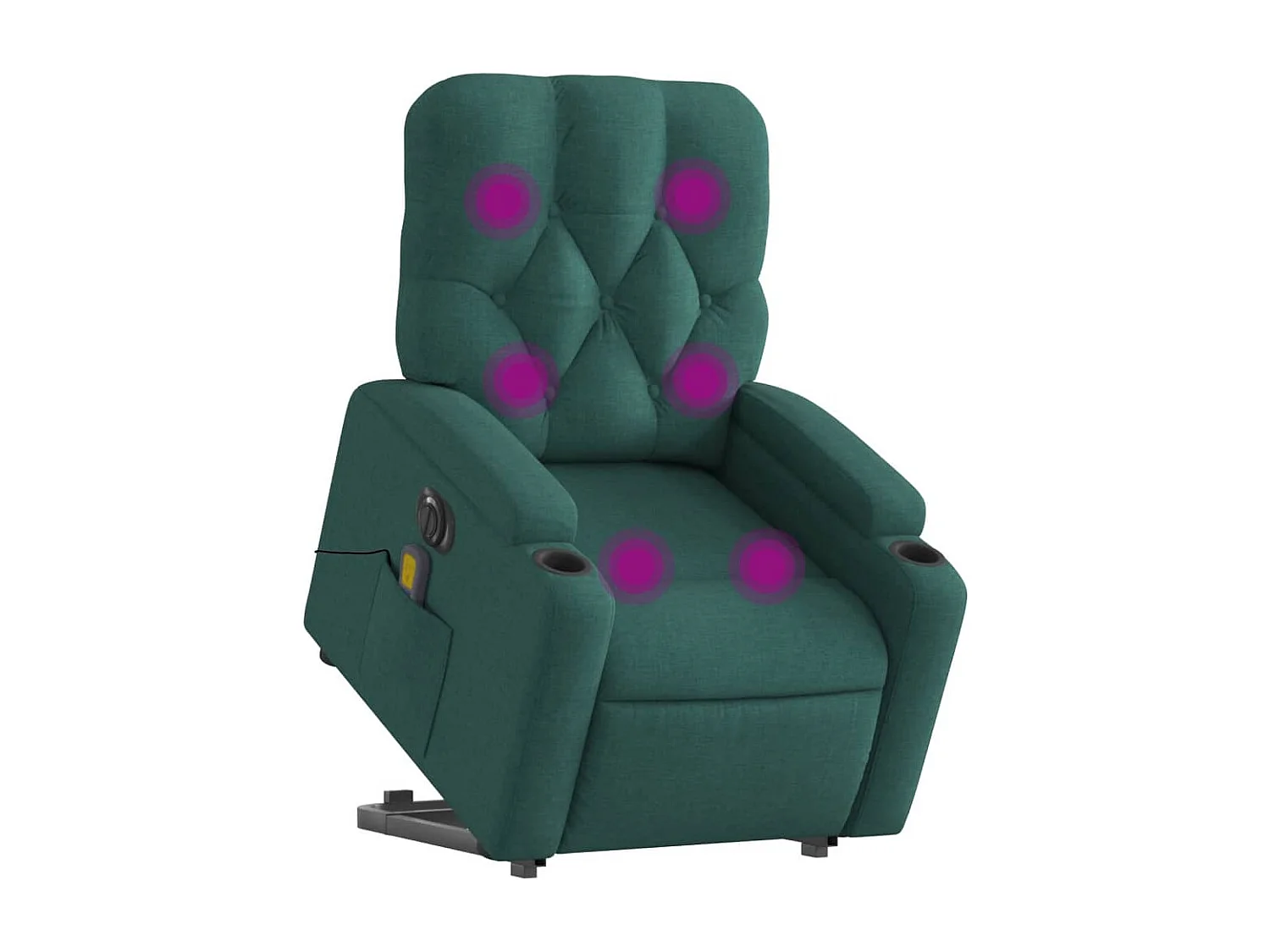 Fauteuil inclinable massant électrique Vert foncé Tissu