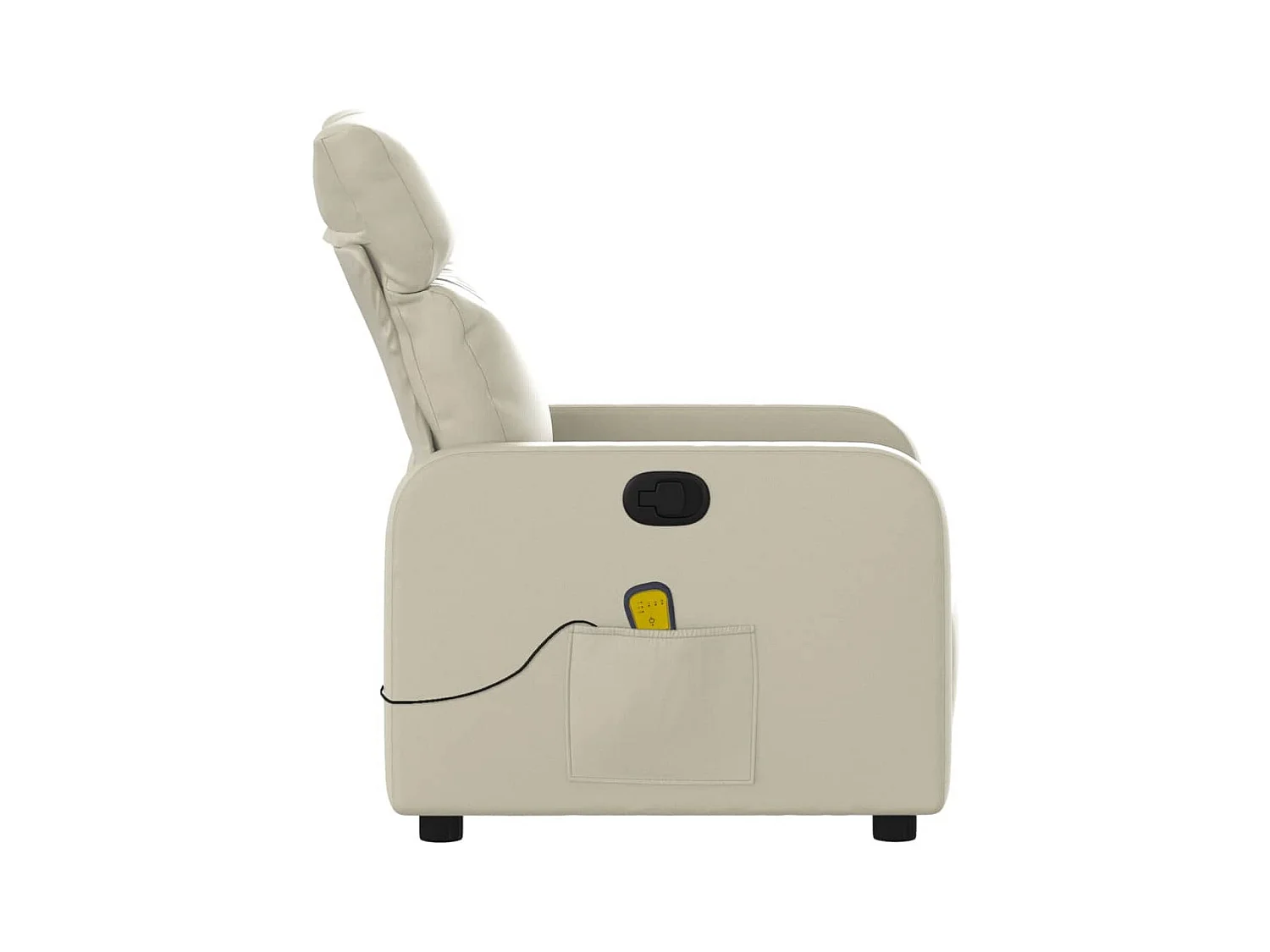 Fauteuil inclinable massant Crème Similicuir