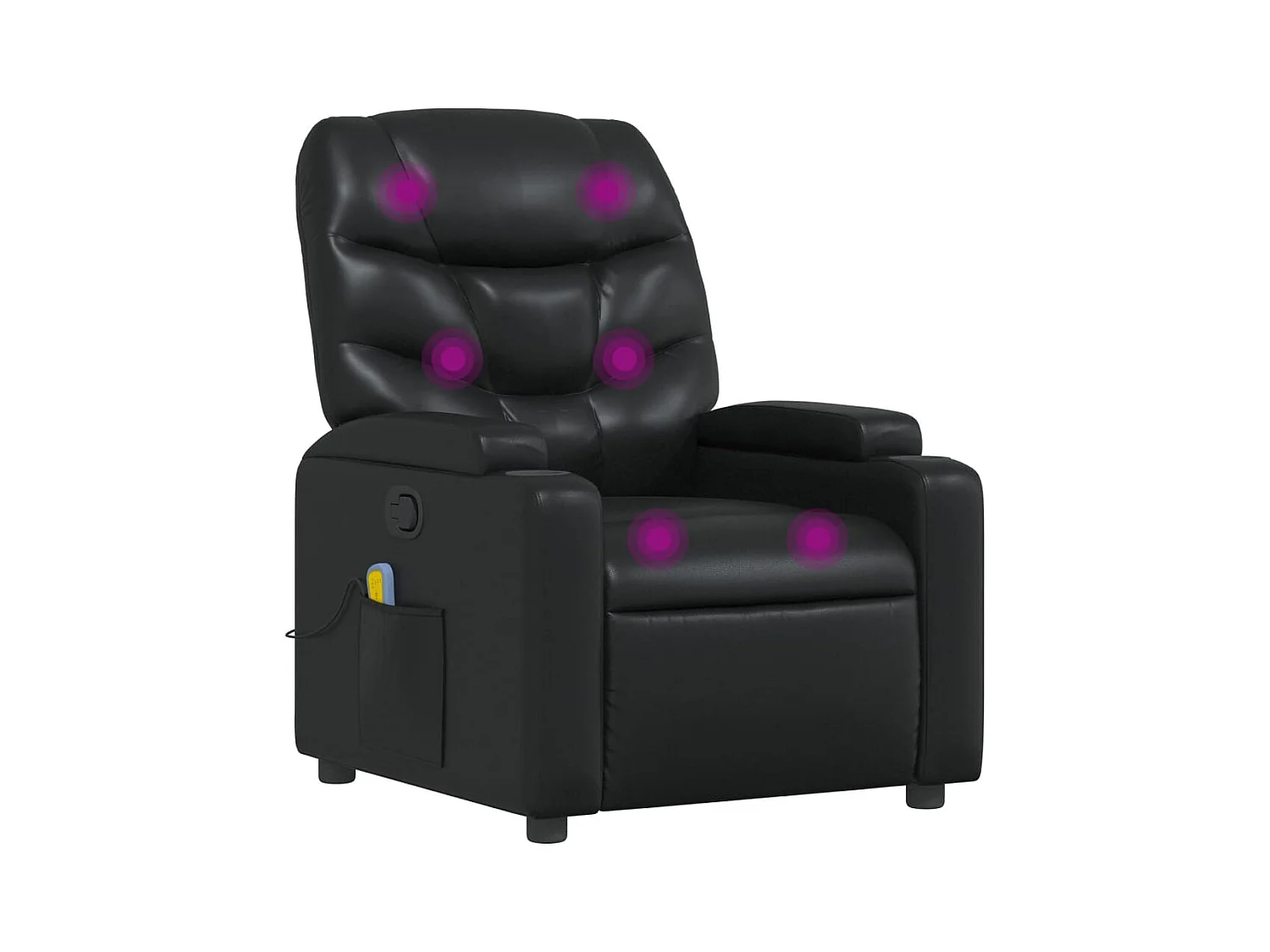 Fauteuil massant inclinable Noir Similicuir