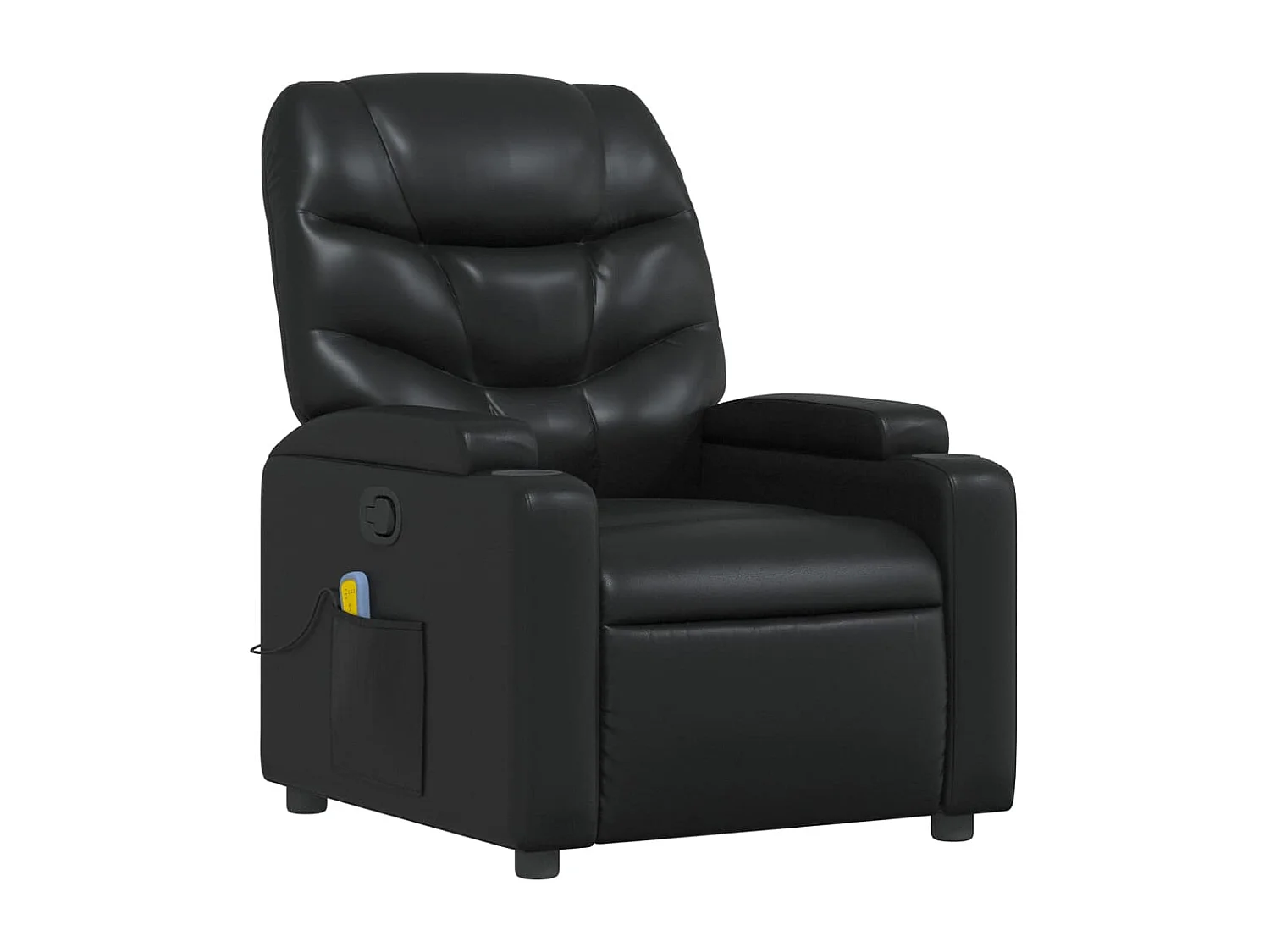 Fauteuil massant inclinable Noir Similicuir