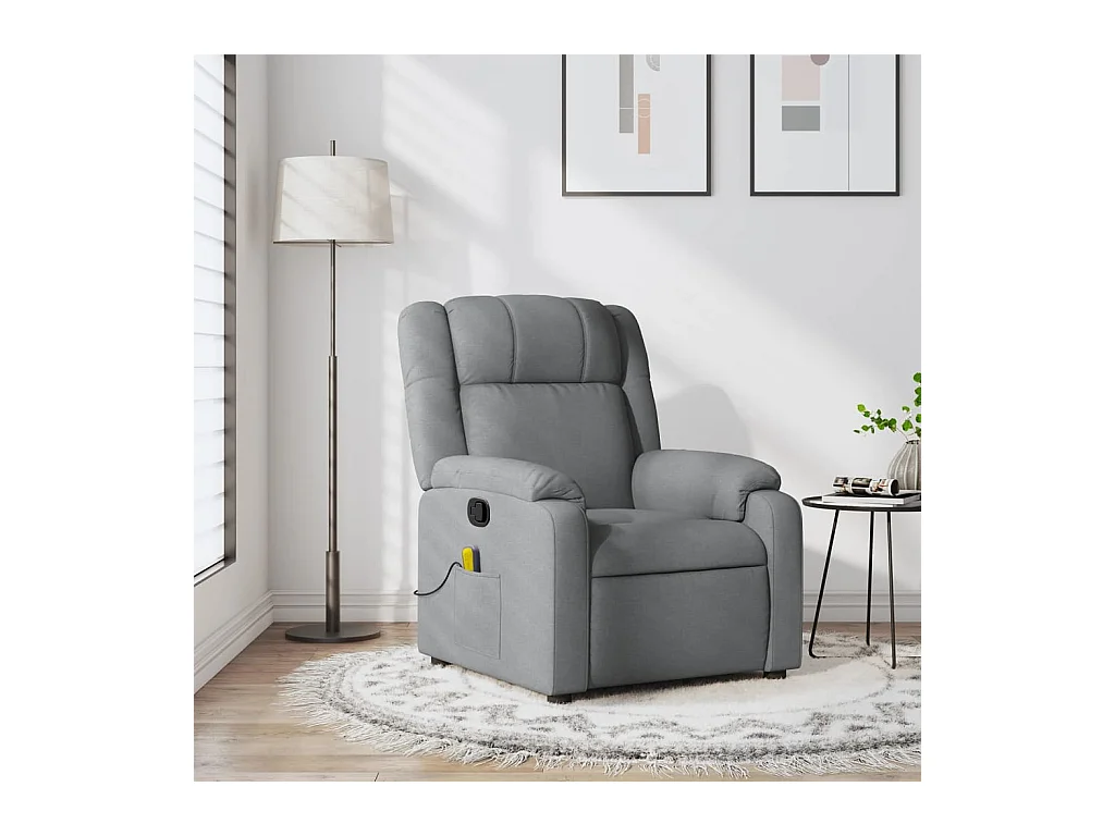Fauteuil massant inclinable Gris clair Tissu