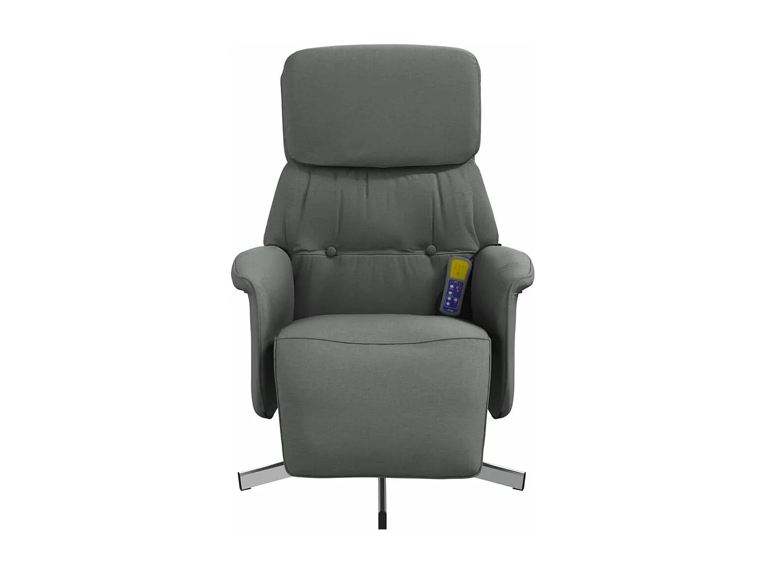 Fauteuil inclinable massant et repose-pieds gris foncé tissu