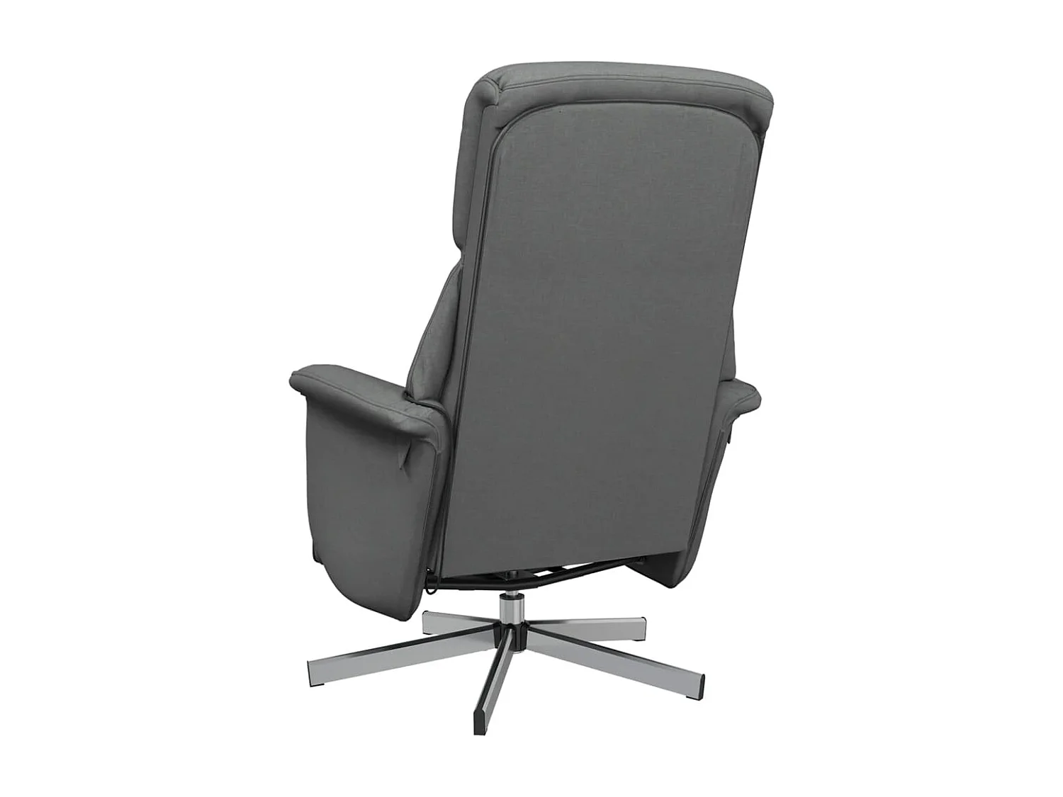 Fauteuil inclinable massant et repose-pieds gris foncé tissu