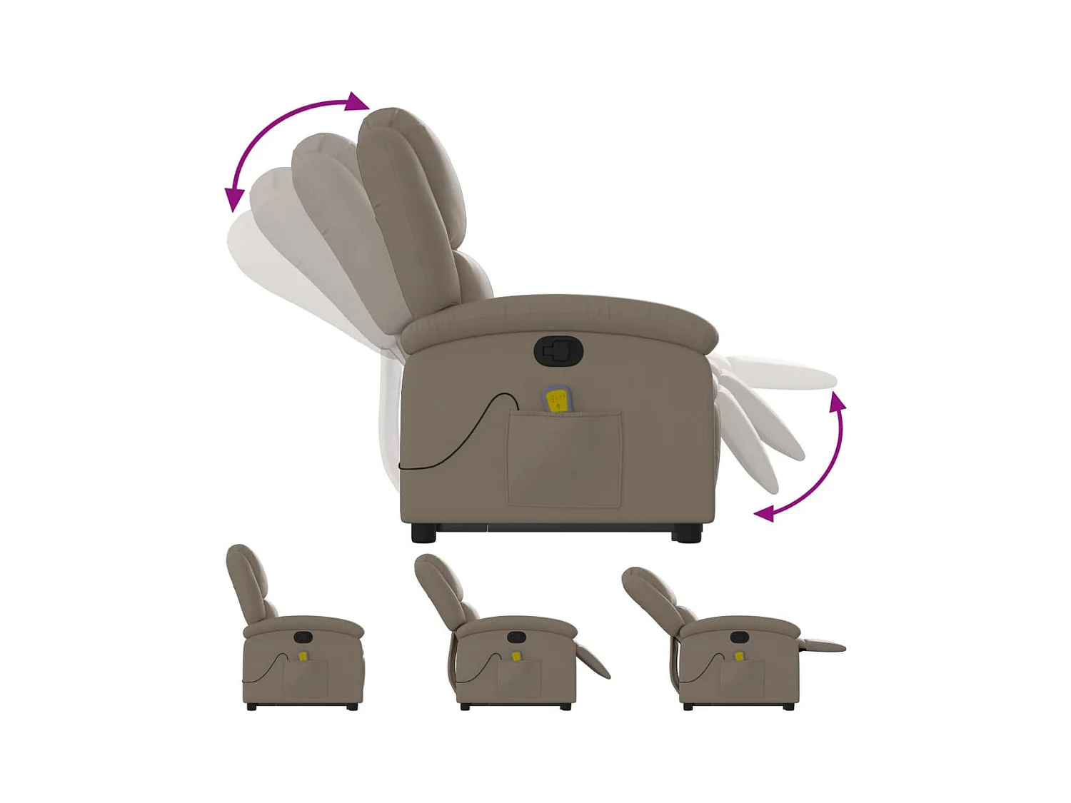 Fauteuil inclinable massant Cappuccino Similicuir