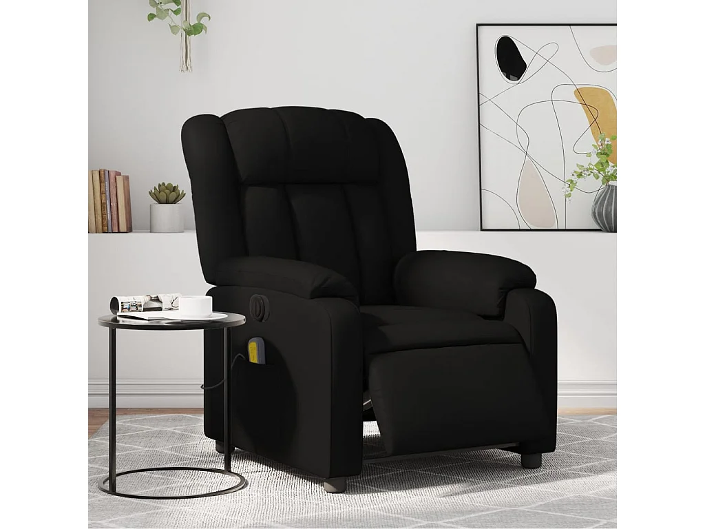 Fauteuil massant inclinable électrique noir similicuir