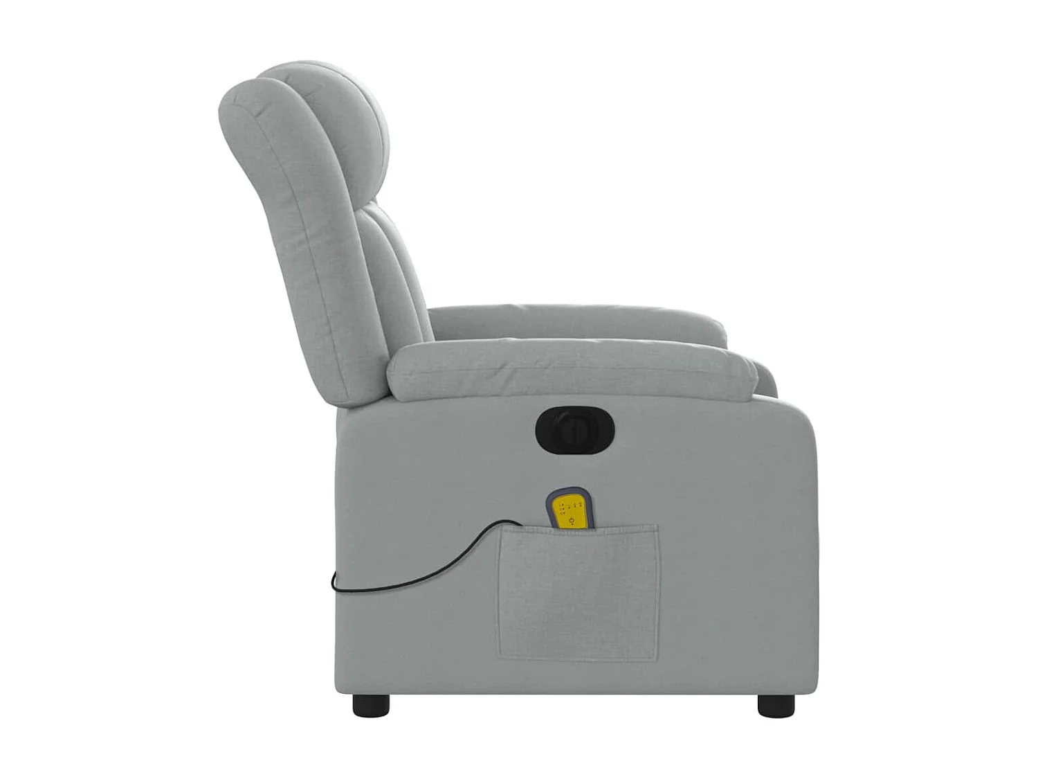 Fauteuil massant inclinable électrique gris clair tissu