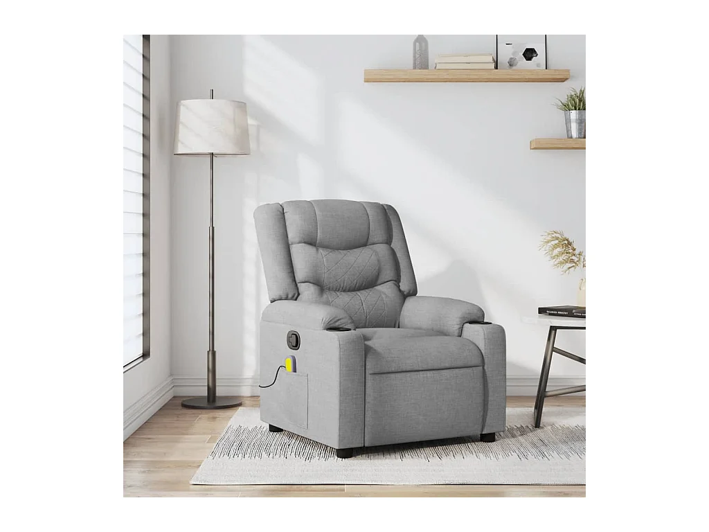 Fauteuil massant inclinable Gris clair Tissu