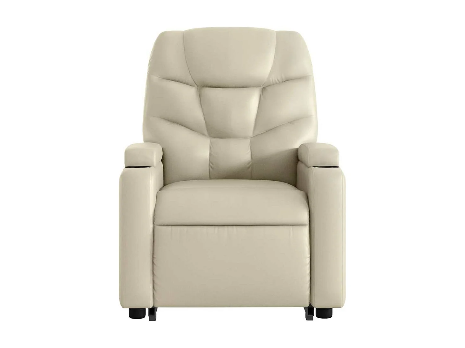 Fauteuil inclinable massant Crème Similicuir