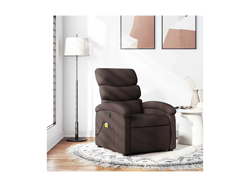 Fauteuil massant inclinable Marron foncé Tissu