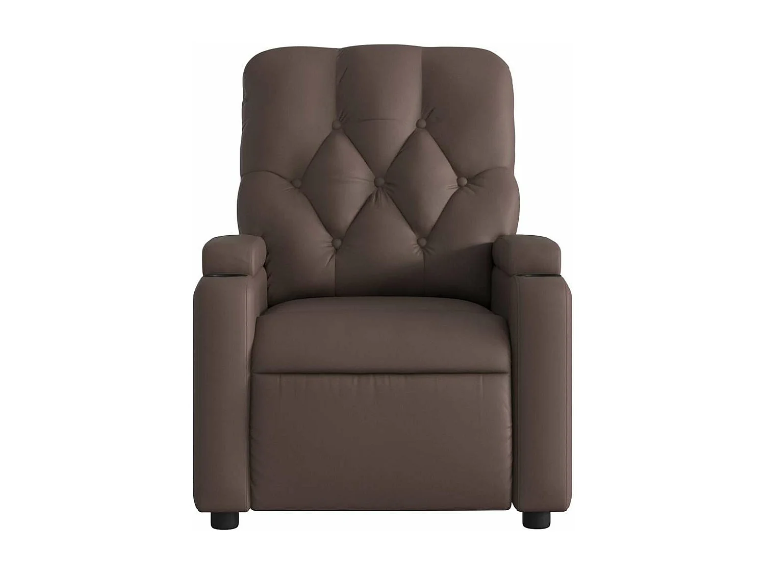 Fauteuil massant inclinable électrique marron similicuir