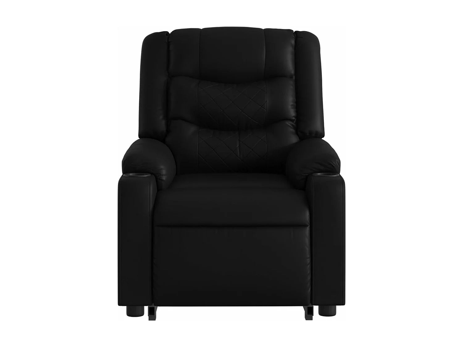 Sillón reclinable de masaje de pie cuero artificial negro