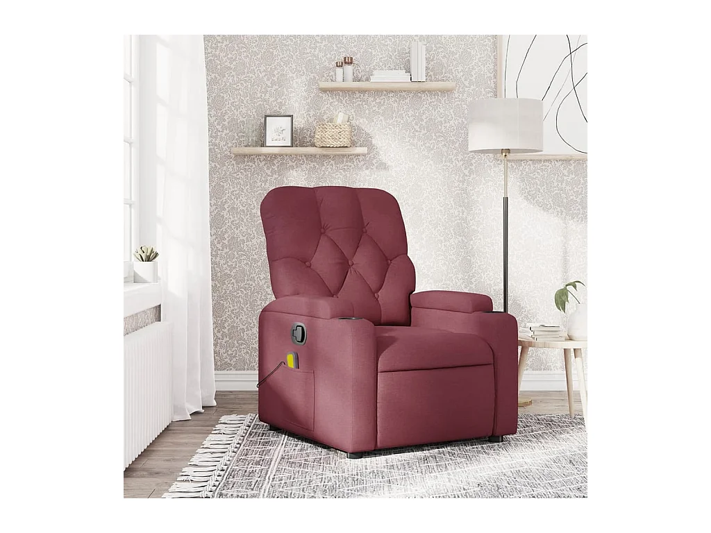 Fauteuil massant inclinable Rouge bordeaux Tissu