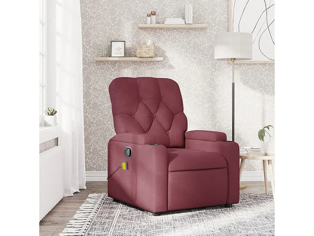 Fauteuil massant inclinable Rouge bordeaux Tissu