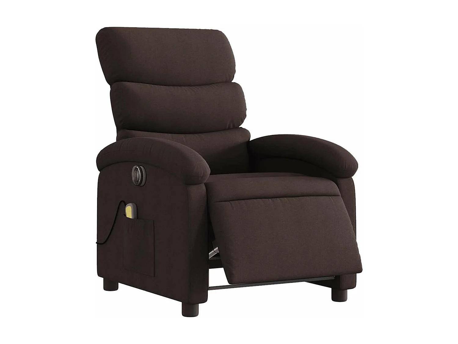 Fauteuil massant inclinable électrique Marron foncé Tissu