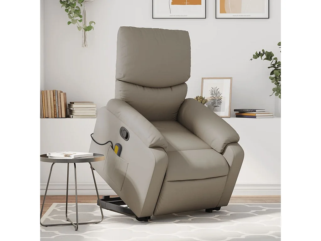 Fauteuil inclinable massant Cappuccino Similicuir