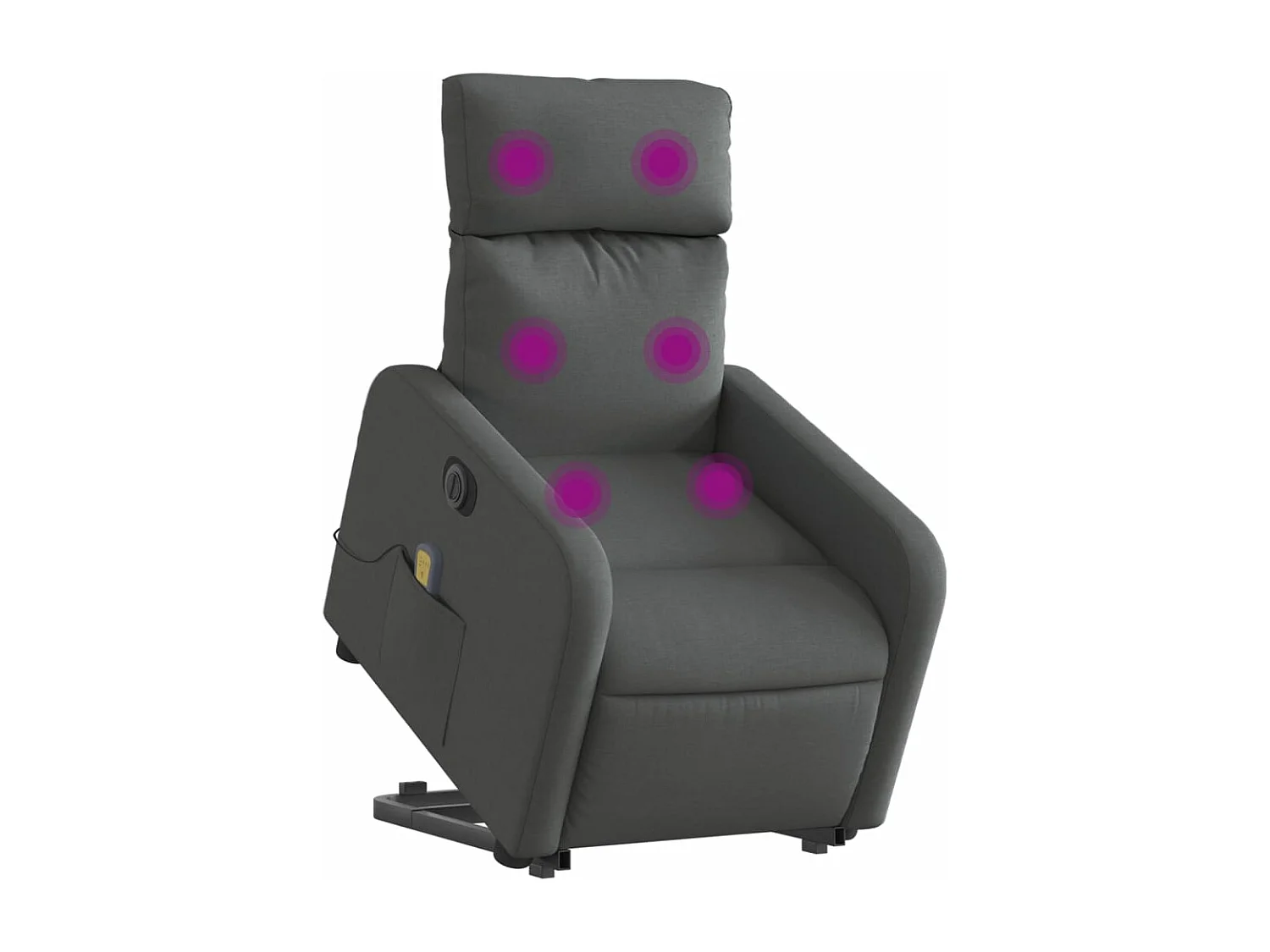 Fauteuil inclinable massant électrique Gris foncé Tissu