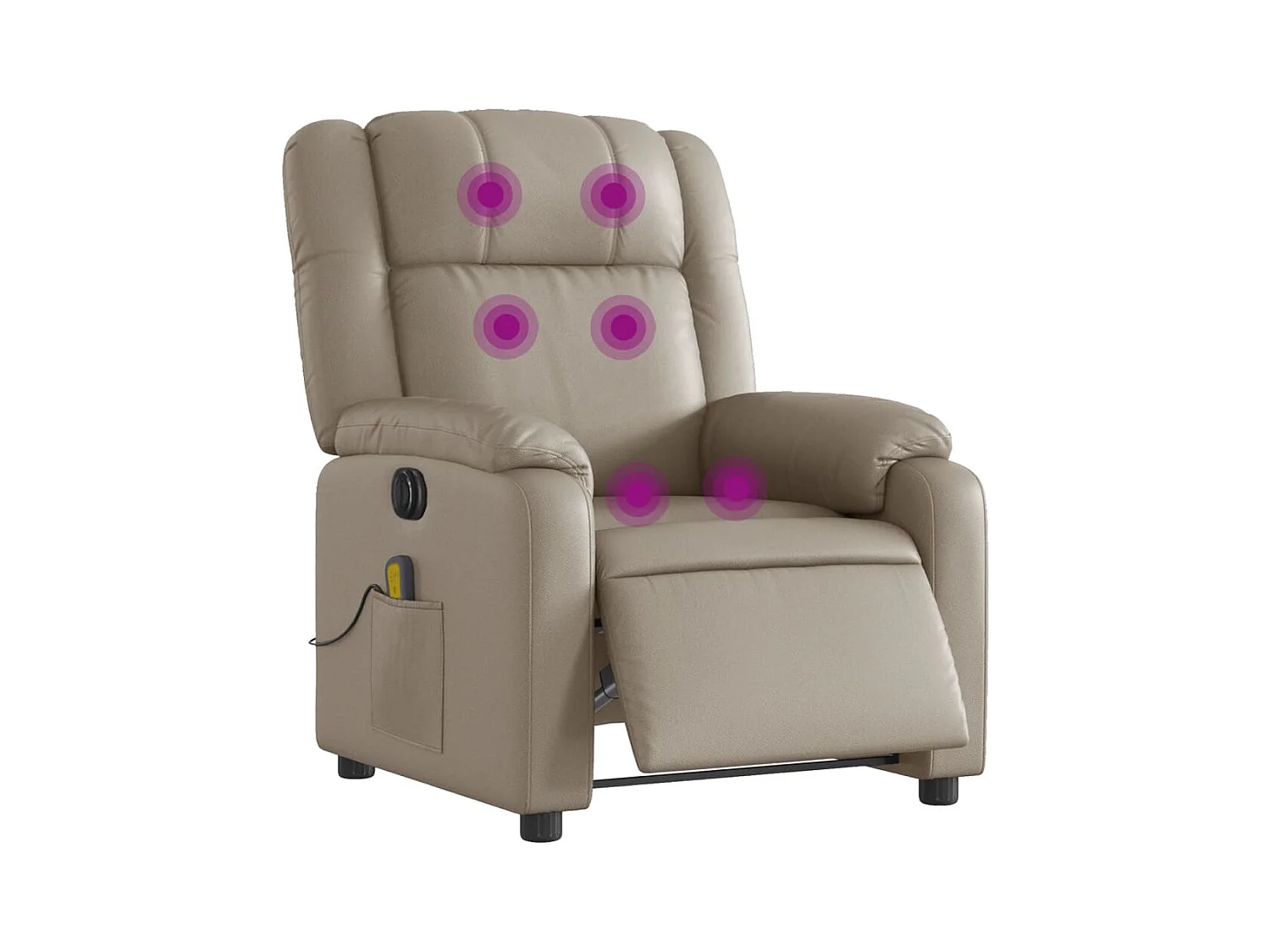 Fauteuil massant inclinable électrique cappuccino similicuir