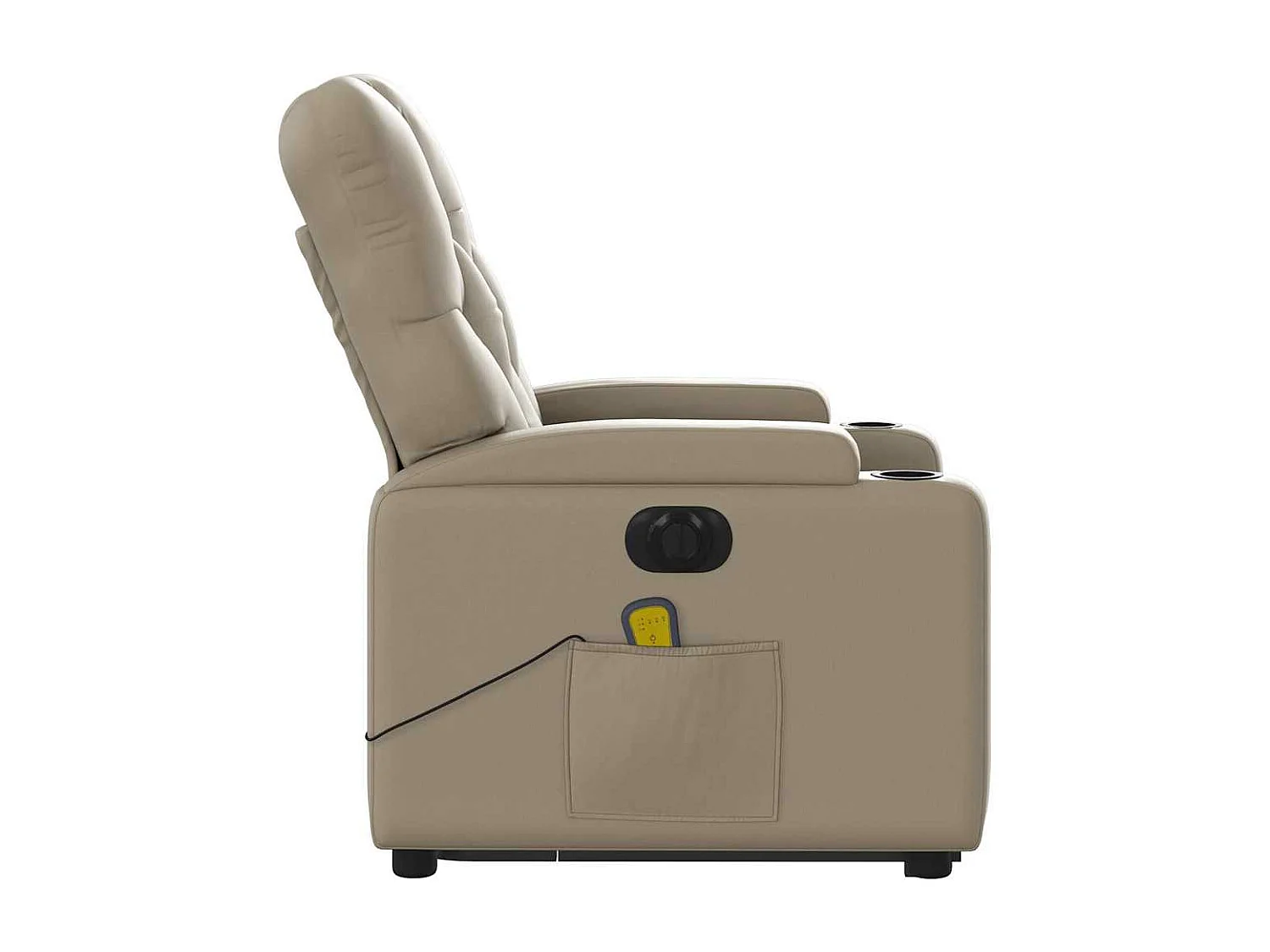 Fauteuil inclinable massant électrique cappuccino similicuir