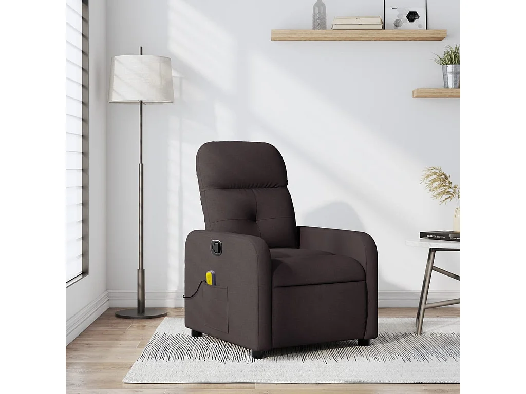 Fauteuil massant inclinable Marron foncé Tissu
