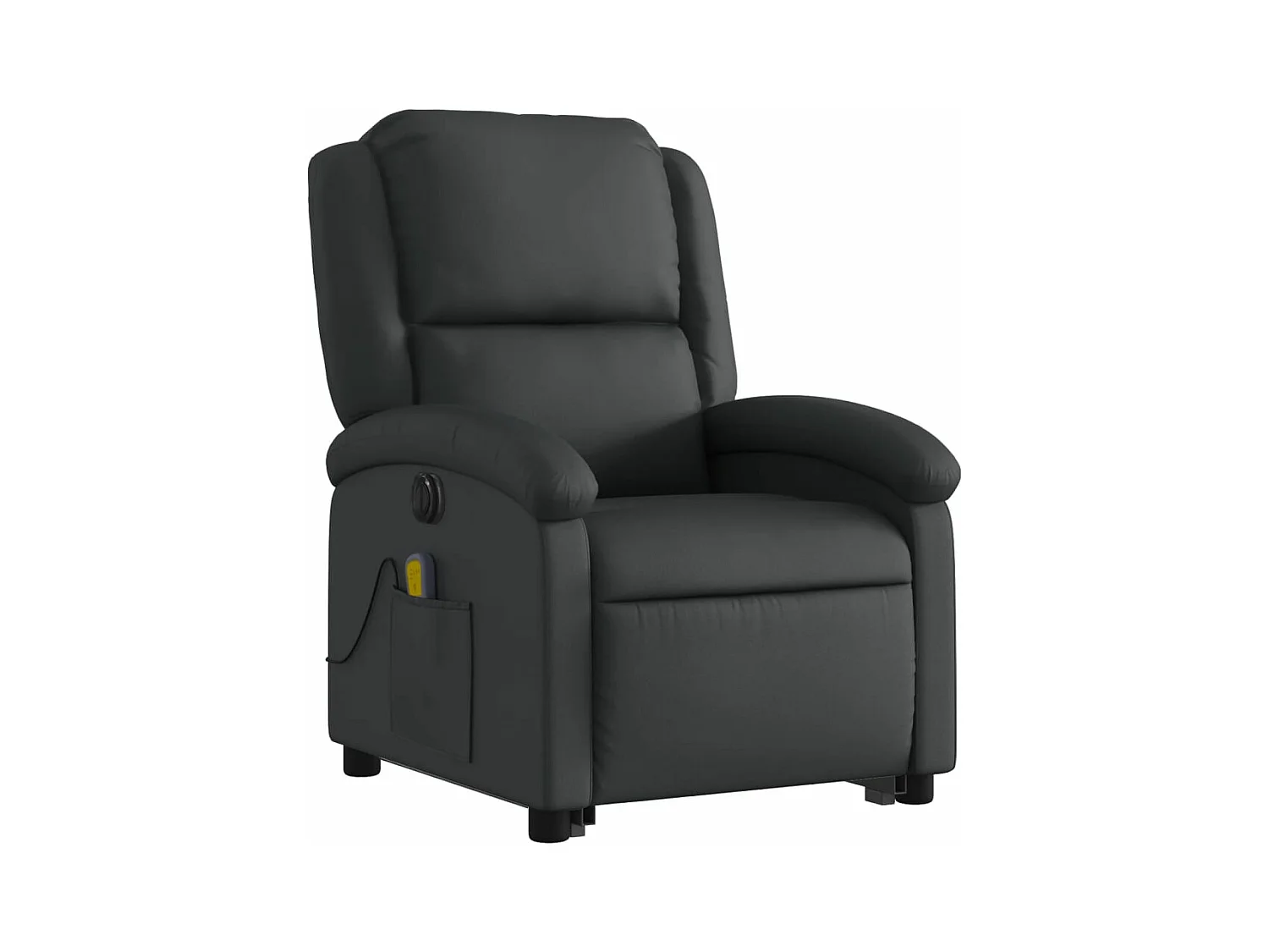 Fauteuil inclinable massant électrique noir cuir véritable