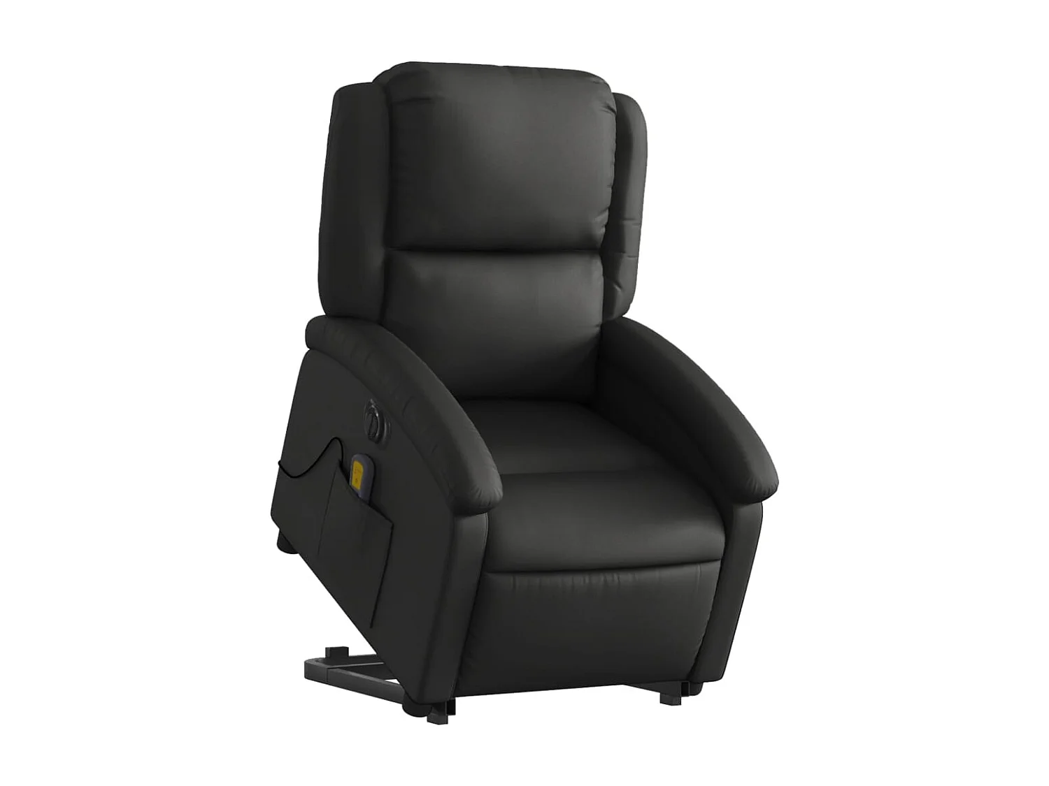 Fauteuil inclinable massant électrique noir cuir véritable