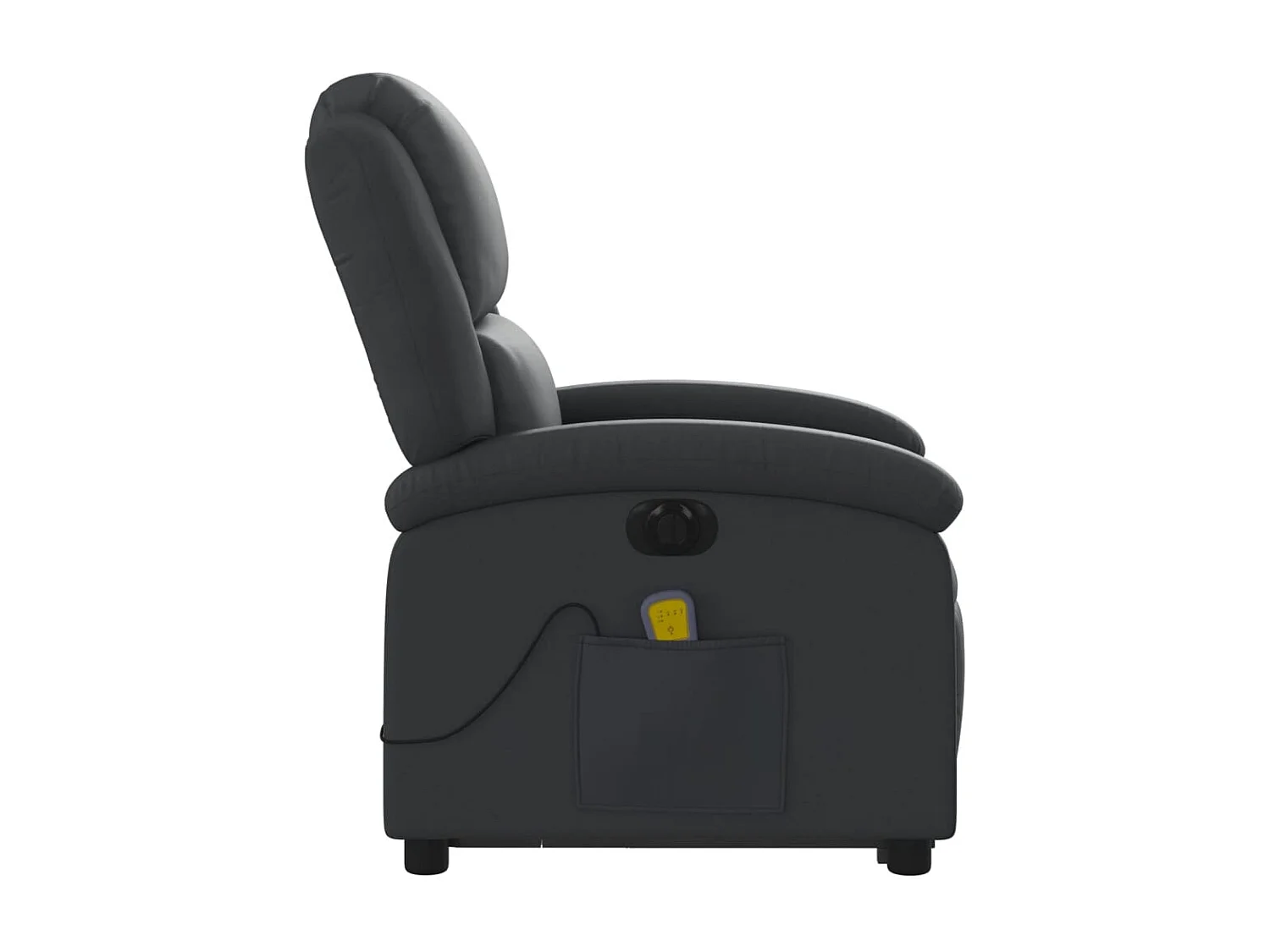 Fauteuil inclinable massant électrique noir cuir véritable