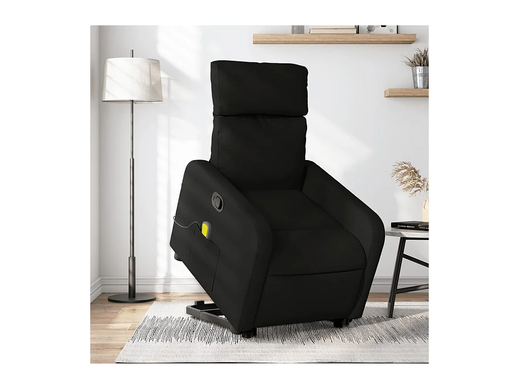 Fauteuil massant inclinable Noir Tissu
