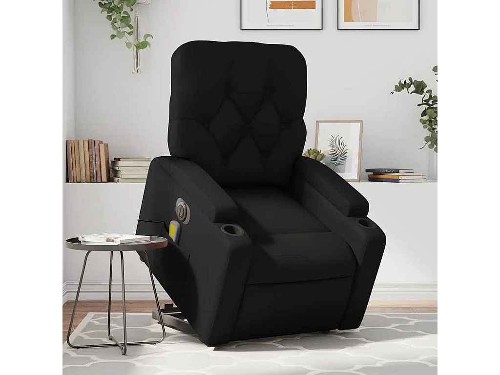 Fauteuil inclinable massant électrique noir similicuir