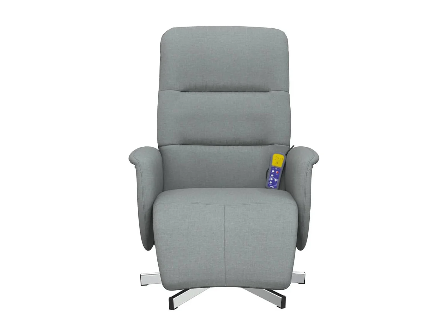 Fauteuil inclinable massant et repose-pieds gris clair tissu