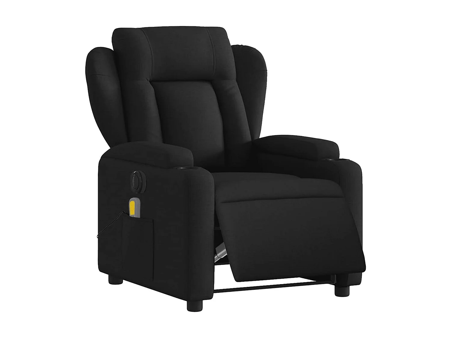 Fauteuil massant inclinable électrique Noir Tissu