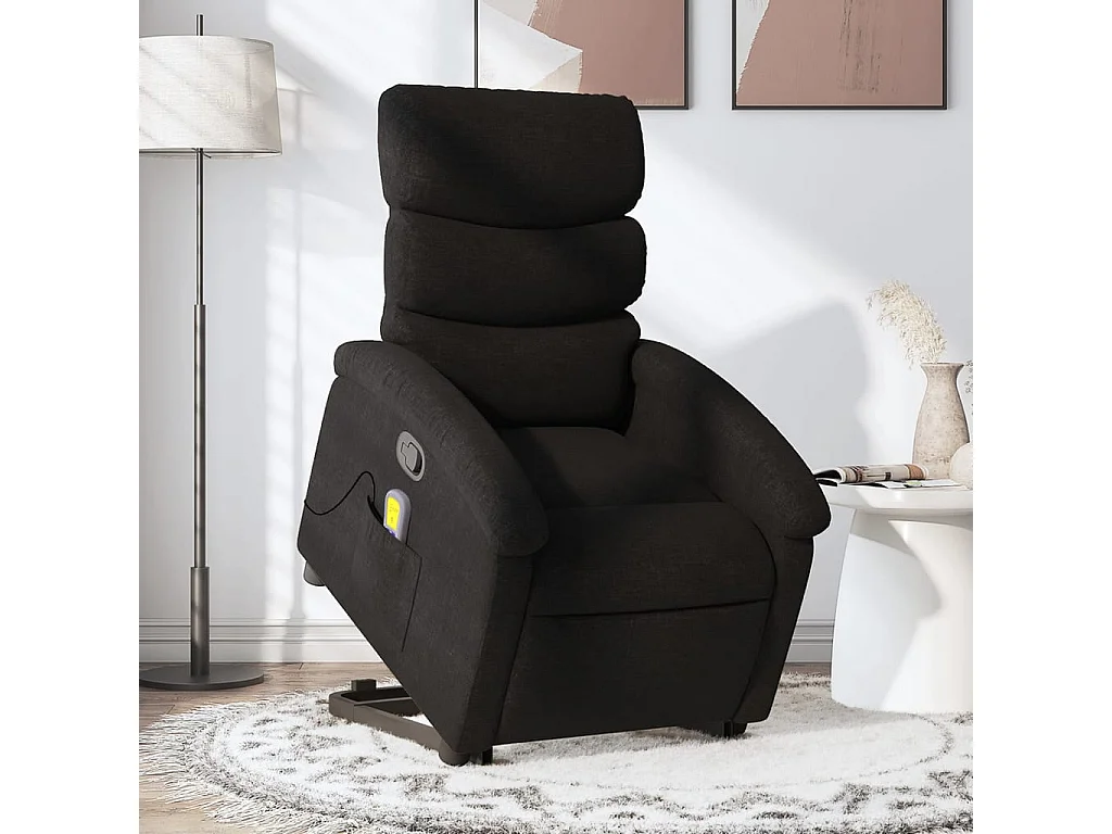 Fauteuil massant inclinable Noir Tissu