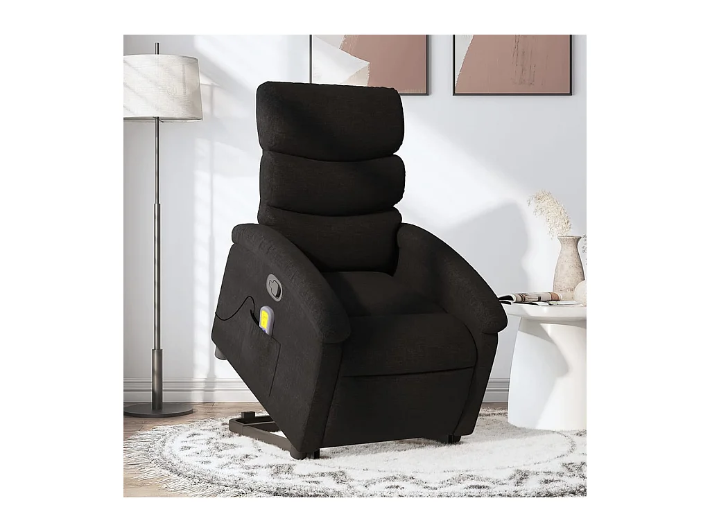 Fauteuil massant inclinable Noir Tissu