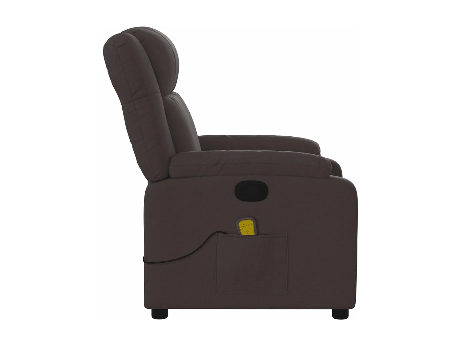 Fauteuil massant inclinable Marron foncé Tissu