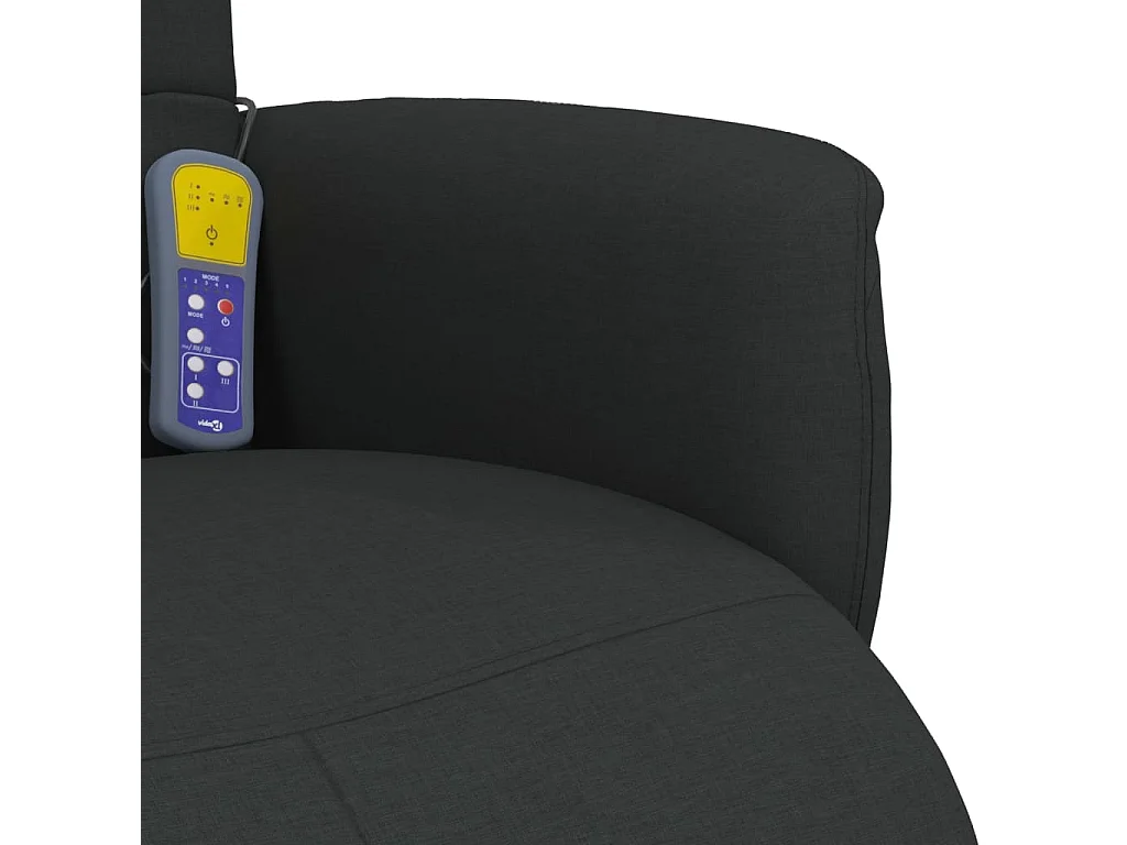 Fauteuil inclinable massant avec repose-pieds noir tissu