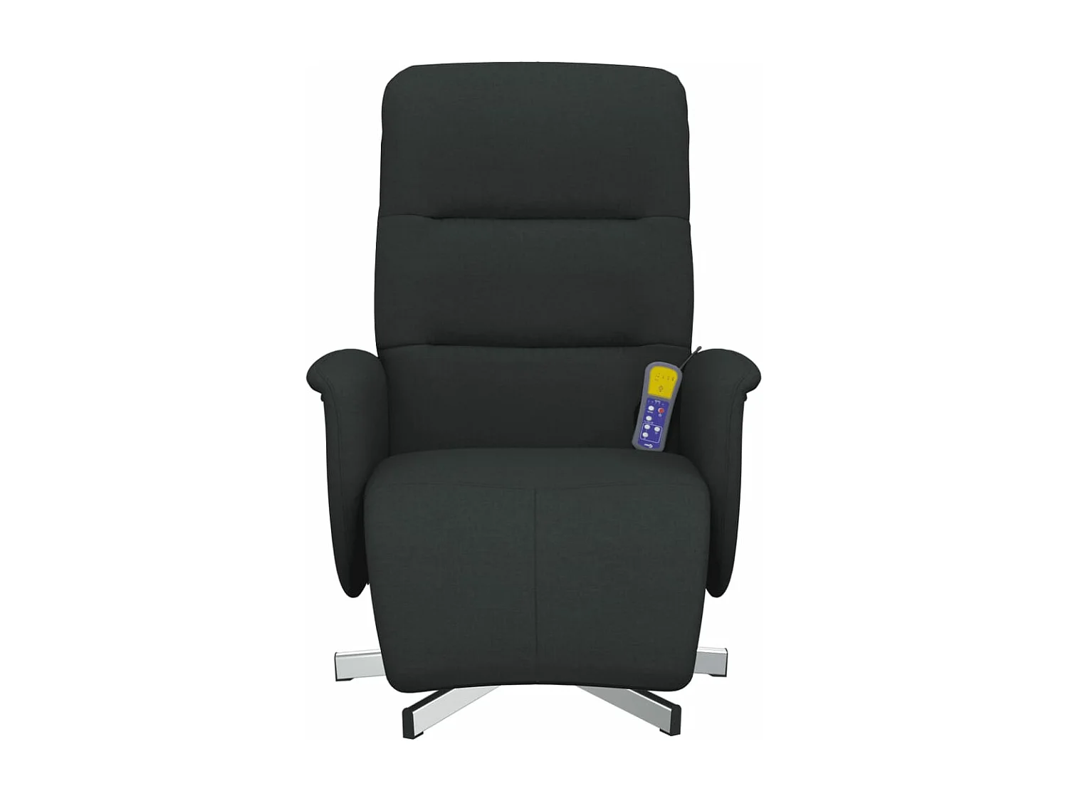 Fauteuil inclinable massant avec repose-pieds noir tissu