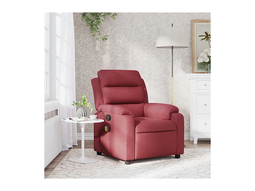 Fauteuil massant inclinable Rouge bordeaux Tissu